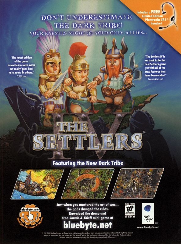 The Settlers: Fourth Edition Magazine Advertisement (Magazine Advertisements): PC Gamer (USA), Issue 12/2000