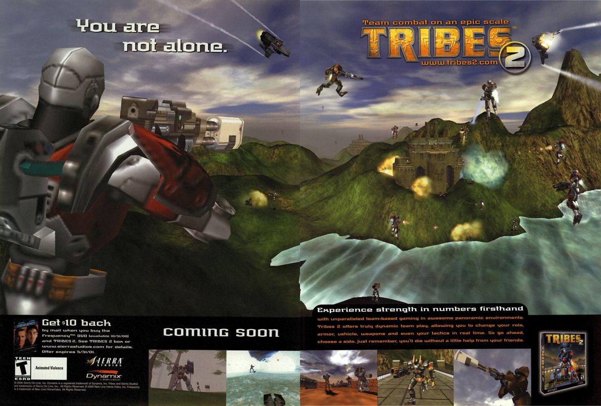 Tribes 2 Magazine Advertisement (Magazine Advertisements): PC Gamer (USA), Issue 12/2000