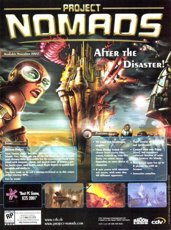 Project Nomads Magazine Advertisement (Magazine Advertisements): PC Gamer (USA), Issue 12/2002