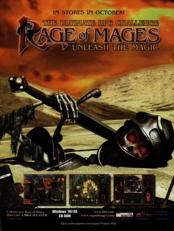 Rage of Mages Magazine Advertisement (Magazine Advertisements): PC Gamer (USA), Issue 10/1998