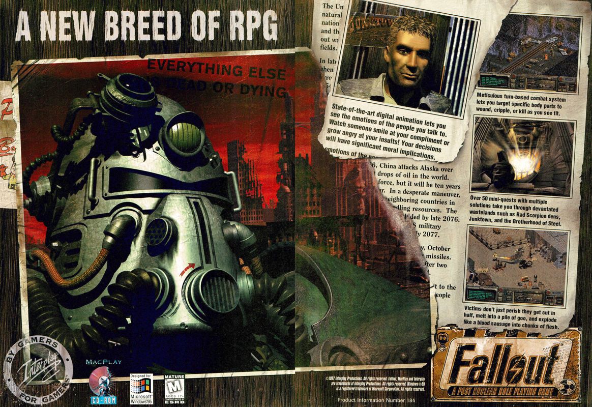 Fallout Magazine Advertisement (Magazine Advertisements): PC Gamer (USA), Issue 12/1997