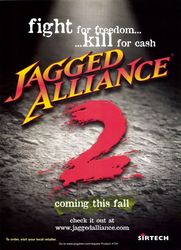 Jagged Alliance 2 Magazine Advertisement (Magazine Advertisements): PC Gamer (USA), Issue 8/1998