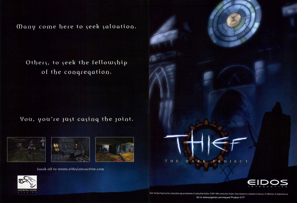 Thief: The Dark Project Magazine Advertisement (Magazine Advertisements): PC Gamer (USA), Issue 8/1998