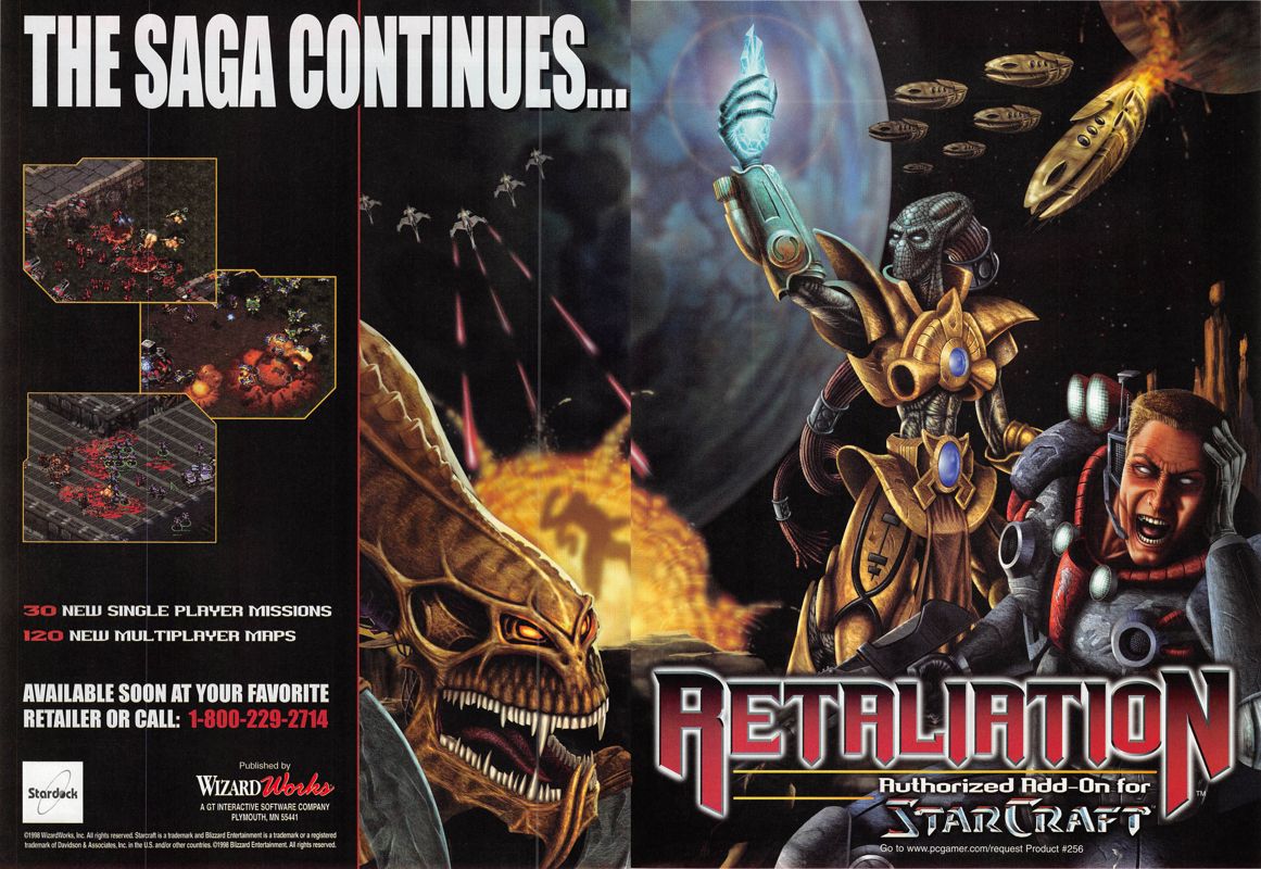 Retribution: Authorized Add-On for StarCraft Magazine Advertisement (Magazine Advertisements): PC Gamer (USA), Issue 9/1998
