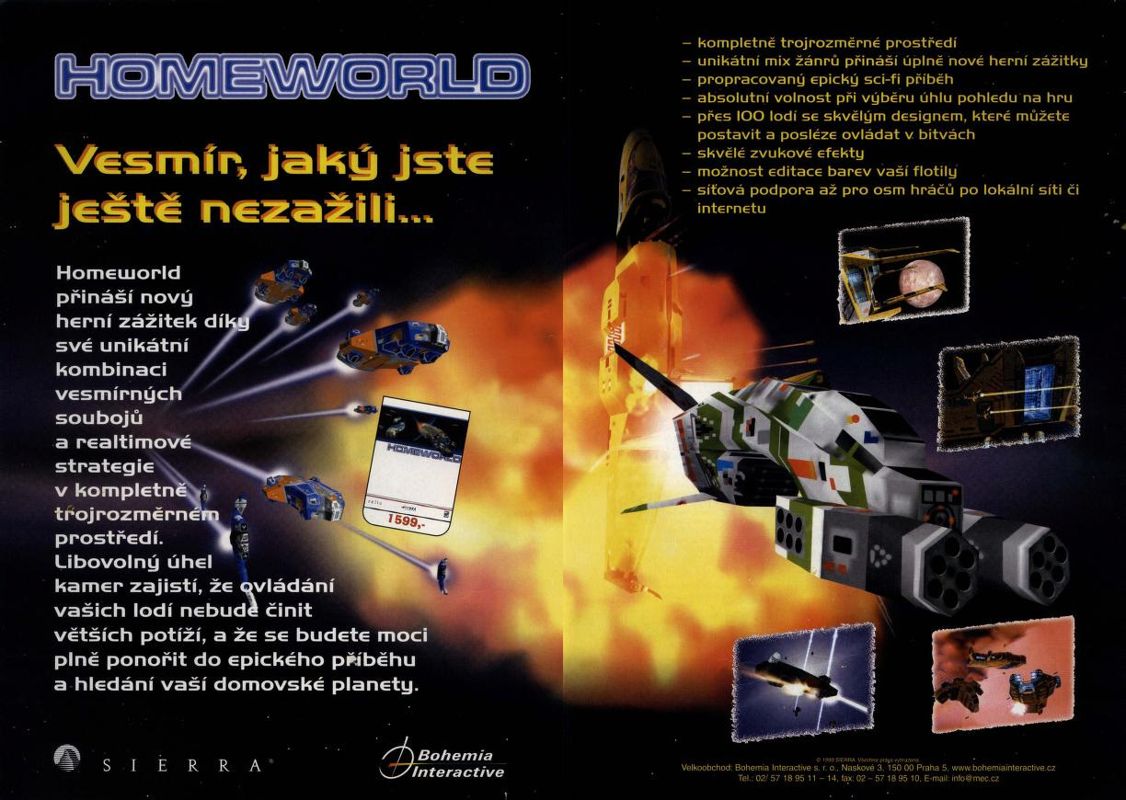 Homeworld Magazine Advertisement (Magazine Advertisements): GameStar (Czechia), Issue 10/1999 Page 56/57