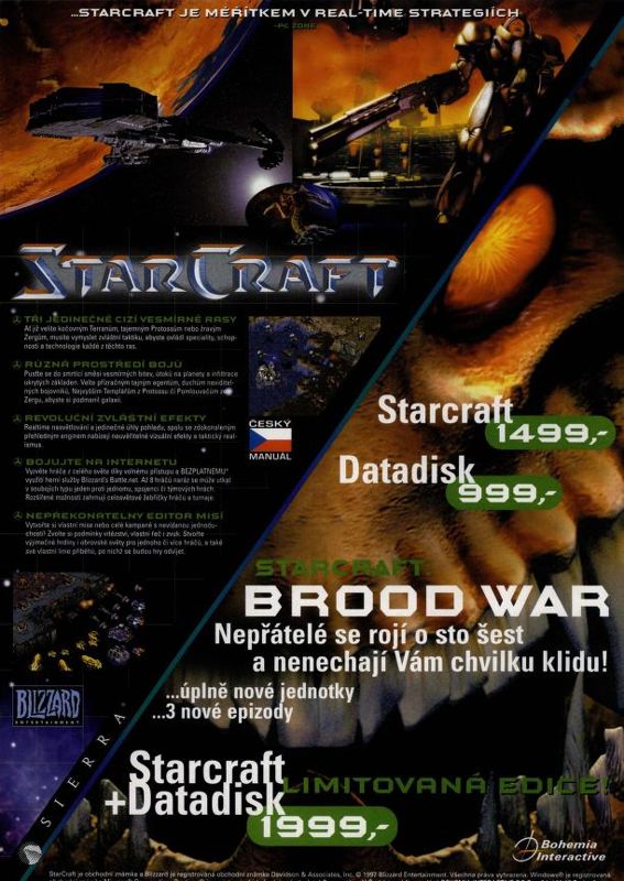 StarCraft Magazine Advertisement (Magazine Advertisements): GameStar (Czech), Issue 03/1999, Page 56
