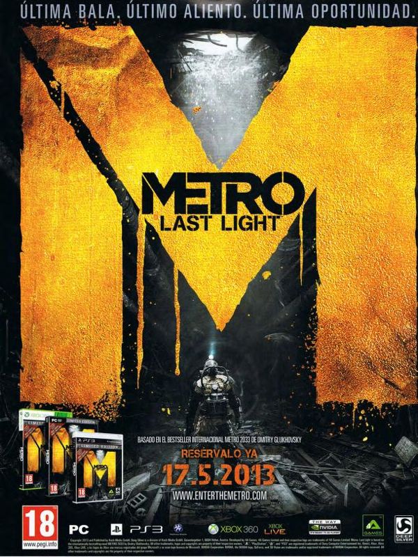 Metro: Last Light Magazine Advertisement (Magazine Advertisements): Micromania (Spain), Issue 219 (May 2013)