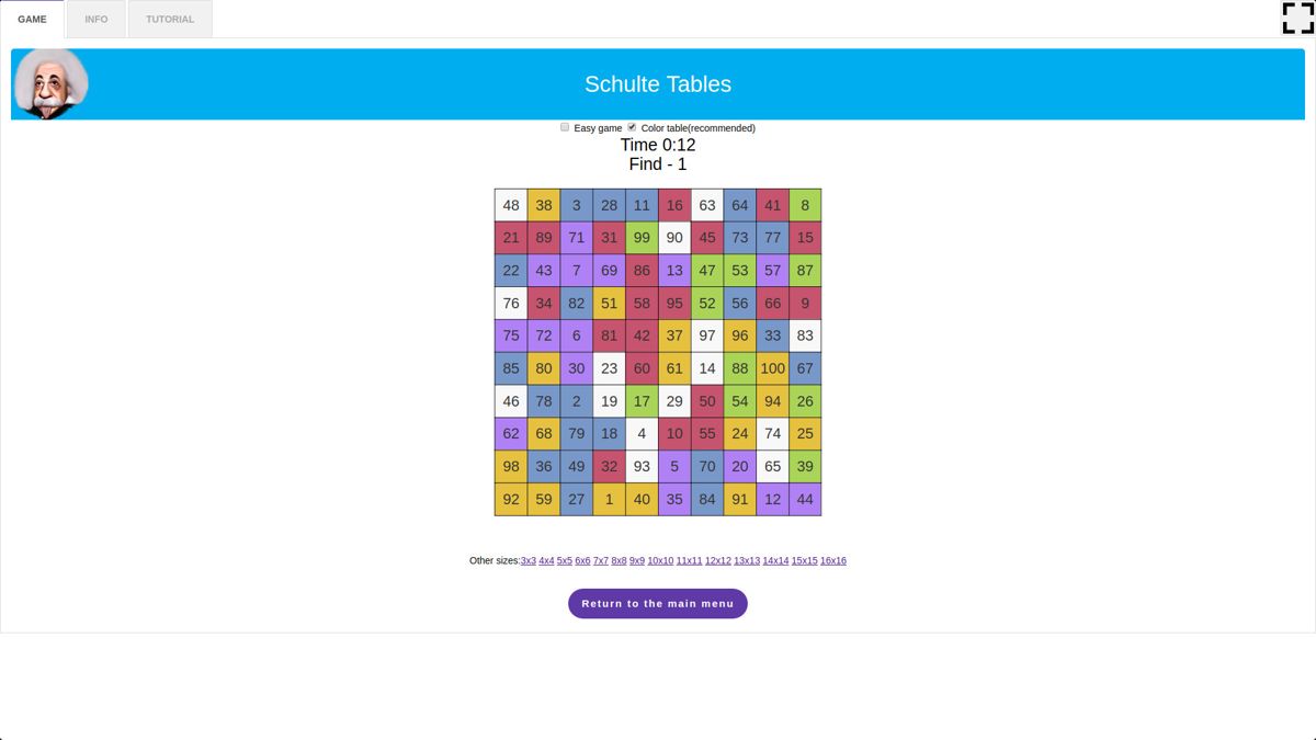 3-in-1 Bundle Brain Trainings: Schulte Tables Screenshot (Steam)