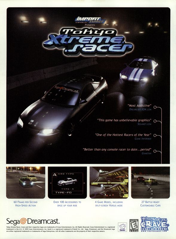 Tokyo Xtreme Racer Magazine Advertisement (Magazine Advertisements): NextGen (United States), Issue #62 (February 2000)