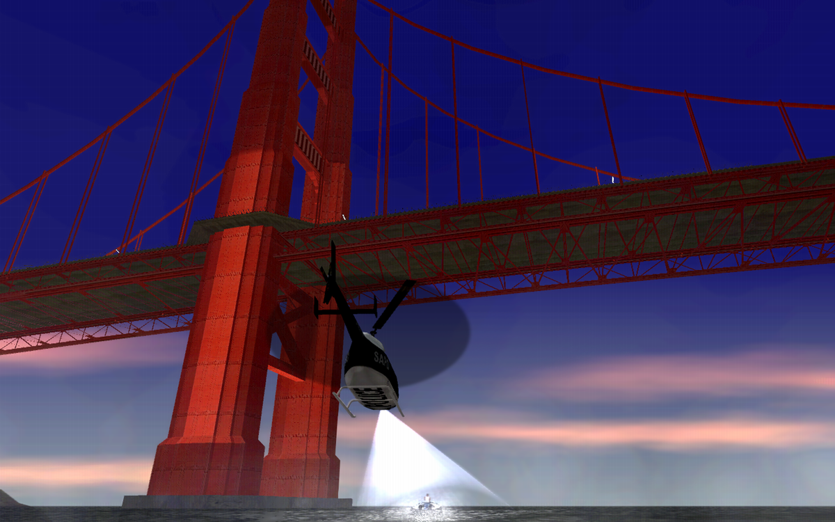 Grand Theft Auto: San Andreas Screenshot (Rockstar Games 2005 EPK): SF Bridge Chase PC Screen