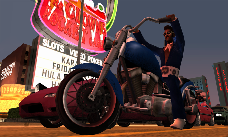 Grand Theft Auto: San Andreas Screenshot (Rockstar Games 2005 EPK): Elvis rides again Xbox Screen