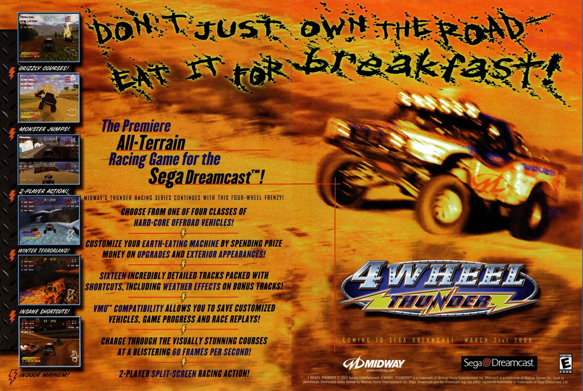 4 Wheel Thunder Magazine Advertisement (Magazine Advertisements): NextGen (United States), Issue #63 (March 2000)