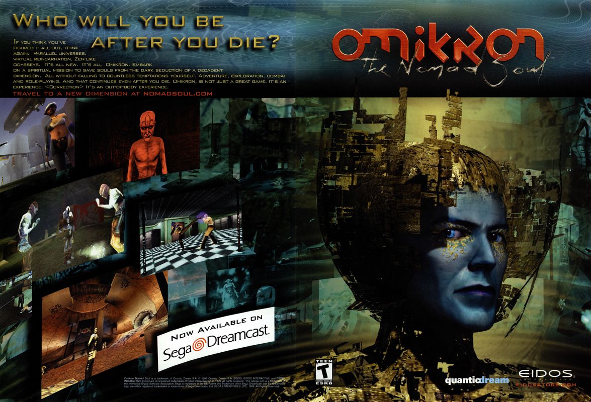 Omikron: The Nomad Soul Magazine Advertisement (Magazine Advertisements): NextGen (United States), Issue #64 (April 2000)