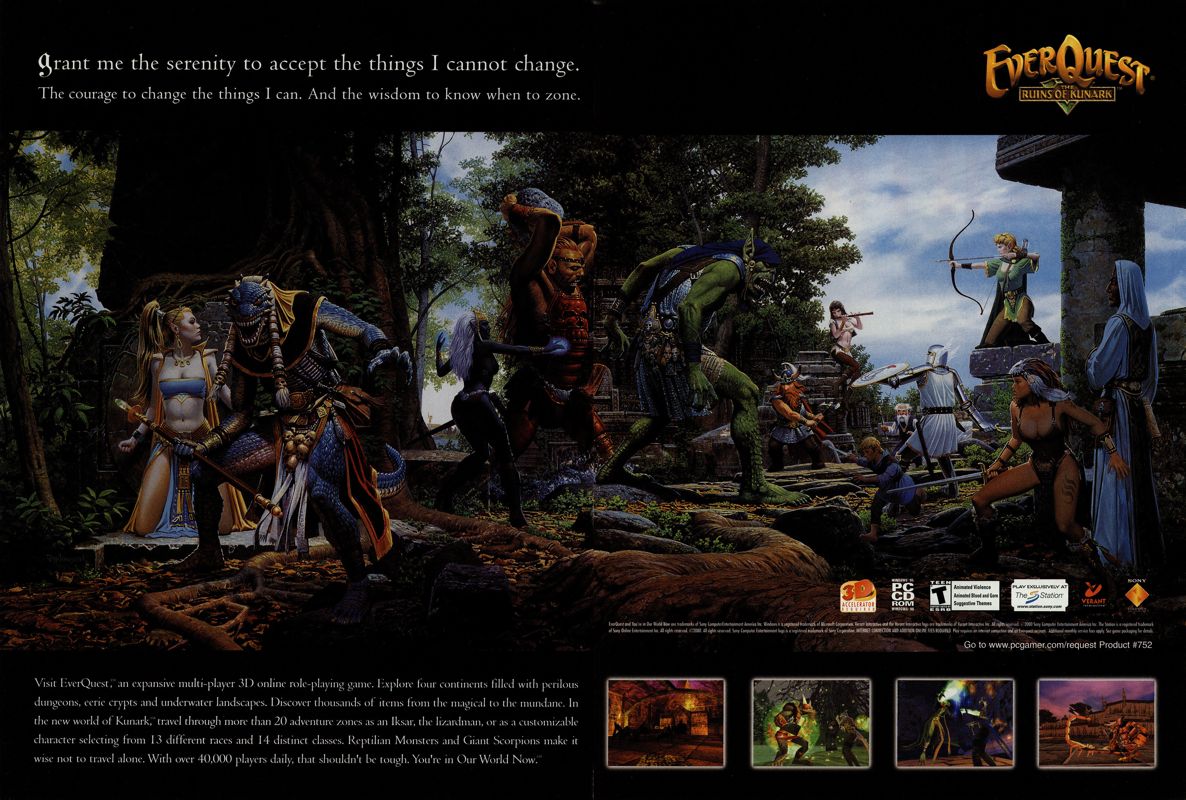 EverQuest: The Ruins of Kunark Magazine Advertisement (Magazine Advertisements): PC Gamer (USA), Issue 05/2000