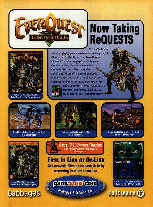 EverQuest: The Ruins of Kunark Magazine Advertisement (Magazine Advertisements): PC Gamer (USA), Issue 05/2000