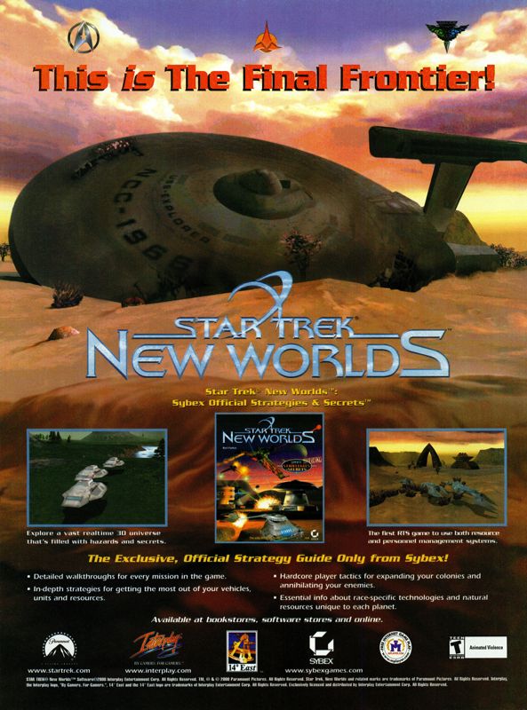 Star Trek: New Worlds Magazine Advertisement (Magazine Advertisements): PC Gamer (USA), Issue 11/2000