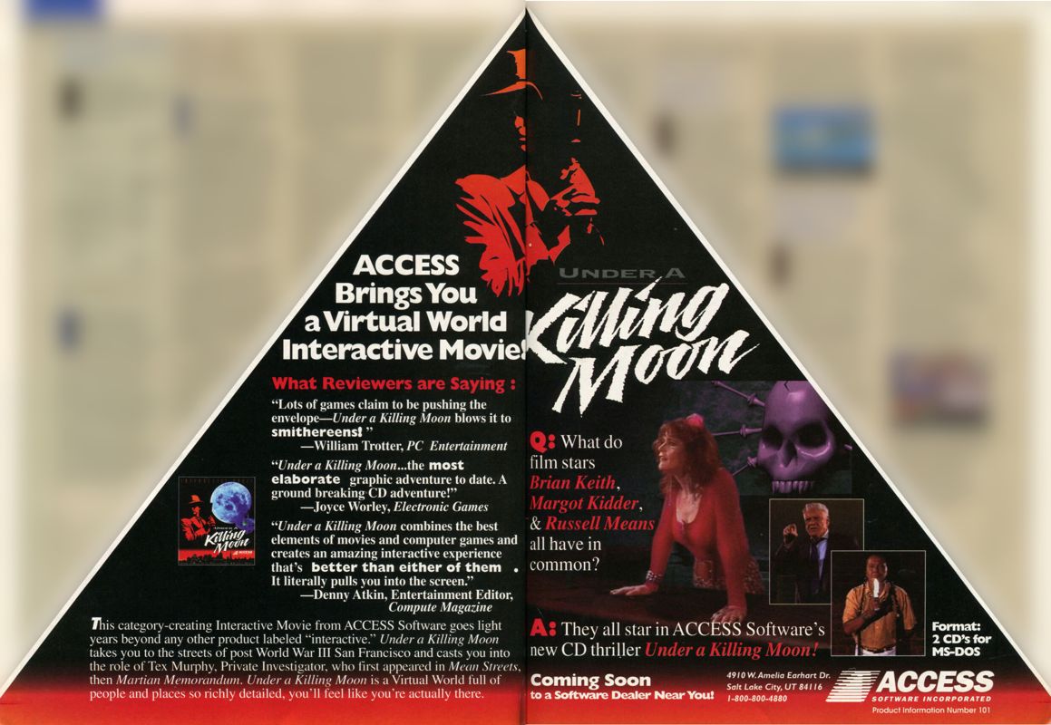 Under a Killing Moon Magazine Advertisement (Magazine Advertisements): PC Gamer (USA), Issue 05/1994