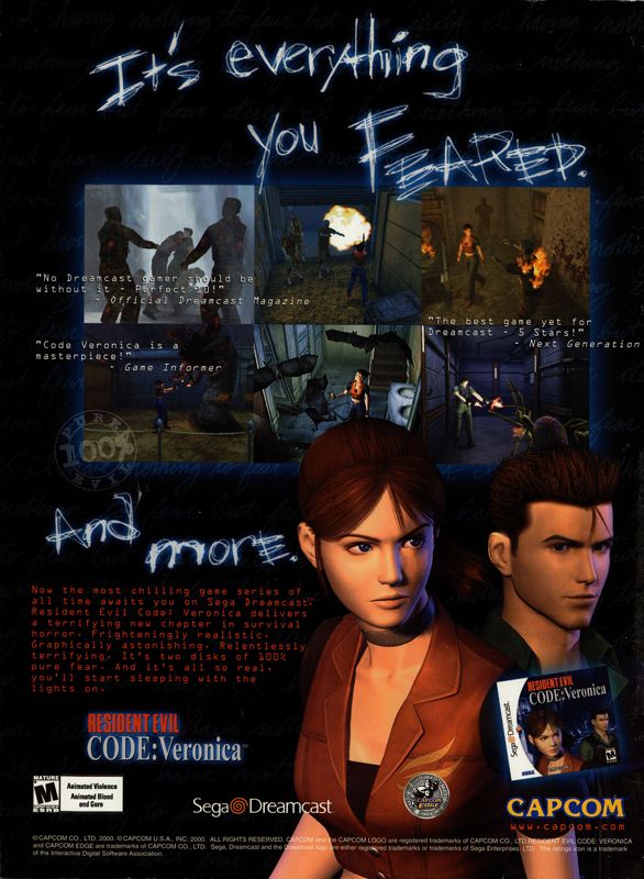 Resident Evil: Code: Veronica Magazine Advertisement (Magazine Advertisements): NextGen (United States), Issue #67 (July 2000)
