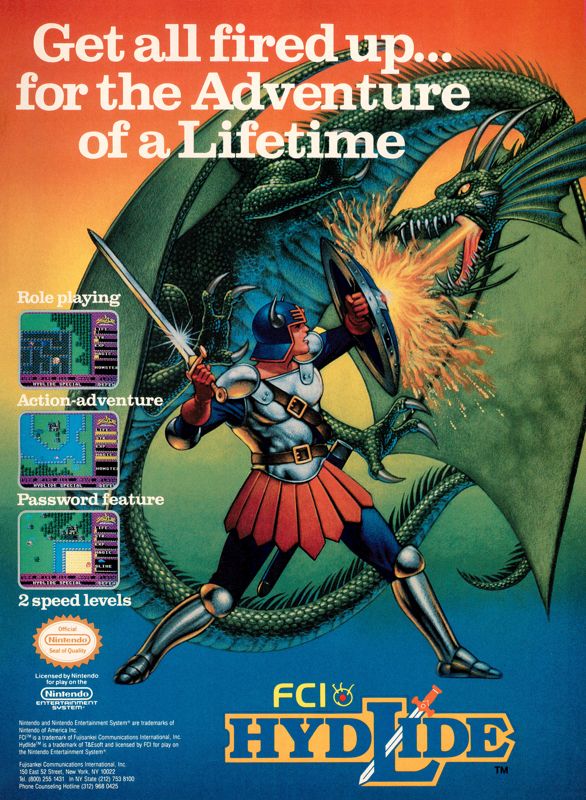 Hydlide Magazine Advertisement (Magazine Advertisements): GamePro (United States), Issue 004 (November 1989)
