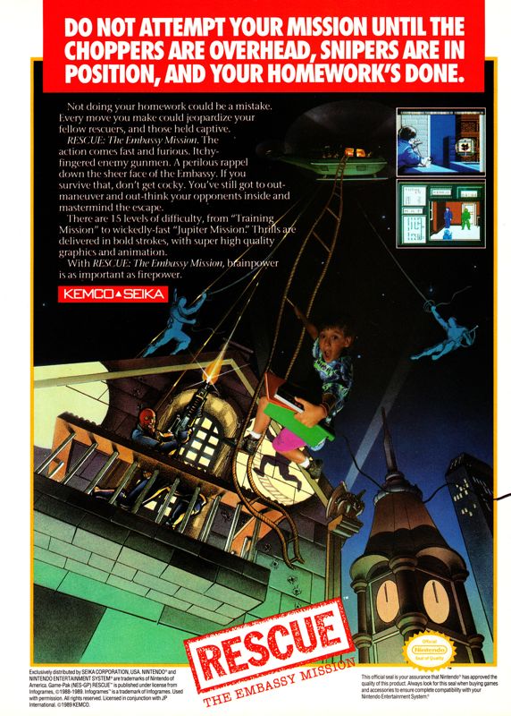 Hostage: Rescue Mission Magazine Advertisement (Magazine Advertisements): GamePro (United States), Issue 005 (December 1989)