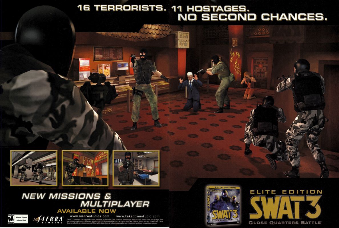SWAT 3: Close Quarters Battle - Elite Edition Magazine Advertisement (Magazine Advertisements): PC Gamer (USA), Issue 12/2000