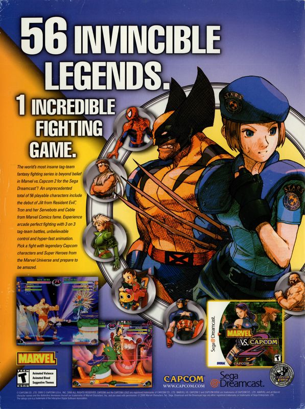 Marvel vs. Capcom 2 Magazine Advertisement (Magazine Advertisements): NextGen (United States), Issue #68 (August 2000)