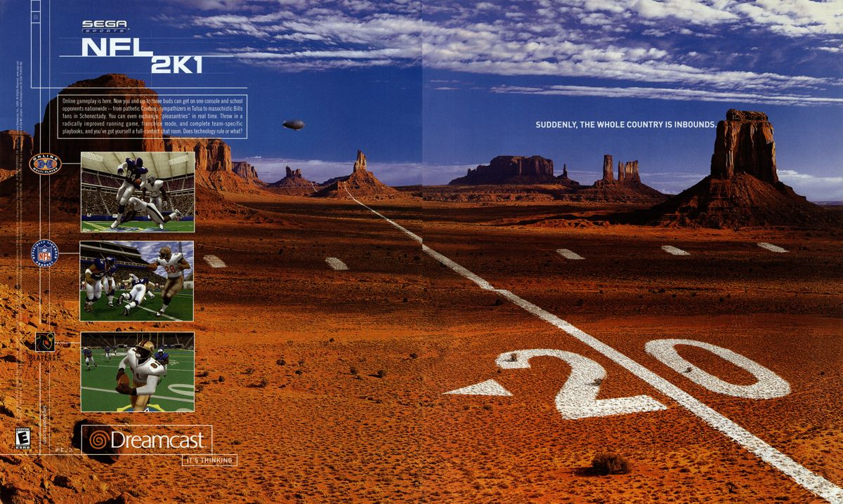 NFL 2K1 Magazine Advertisement (Magazine Advertisements): NextGen (United States), Issue #69 (September 2000)