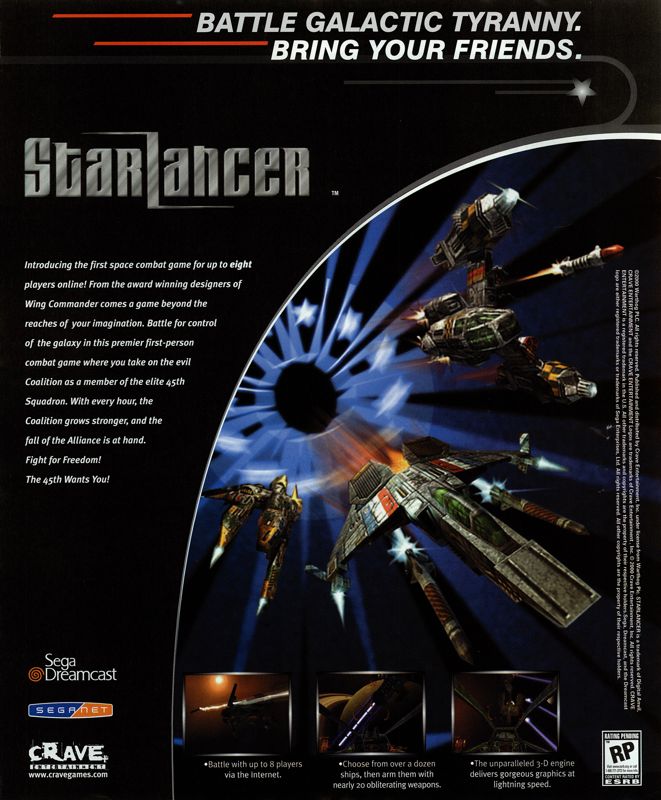 Starlancer Magazine Advertisement (Magazine Advertisements): NextGen (United States), Issue #70 (October 2000)