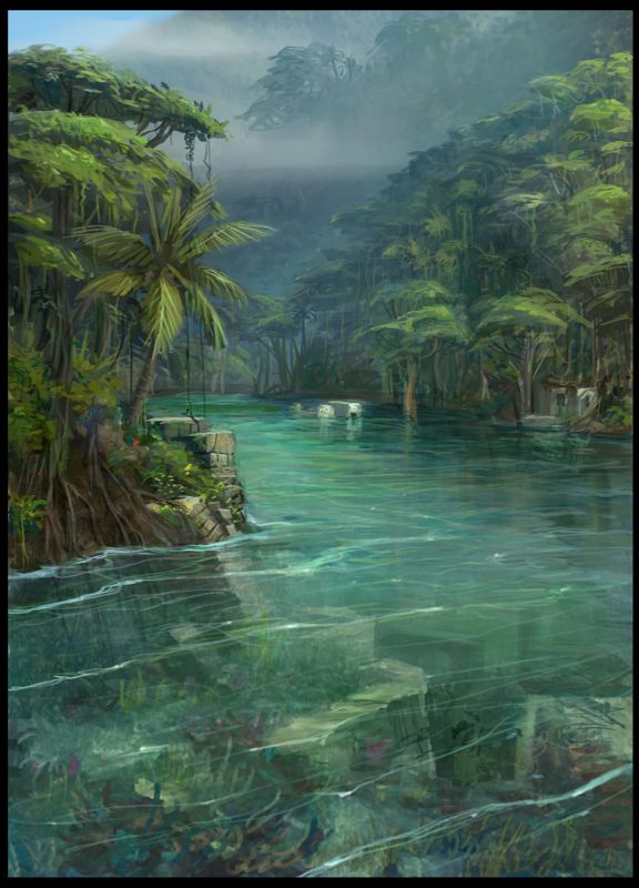 Uncharted: Drake's Fortune Concept Art (Uncharted: Drake's Fortune Press Disc): Flooded city 2