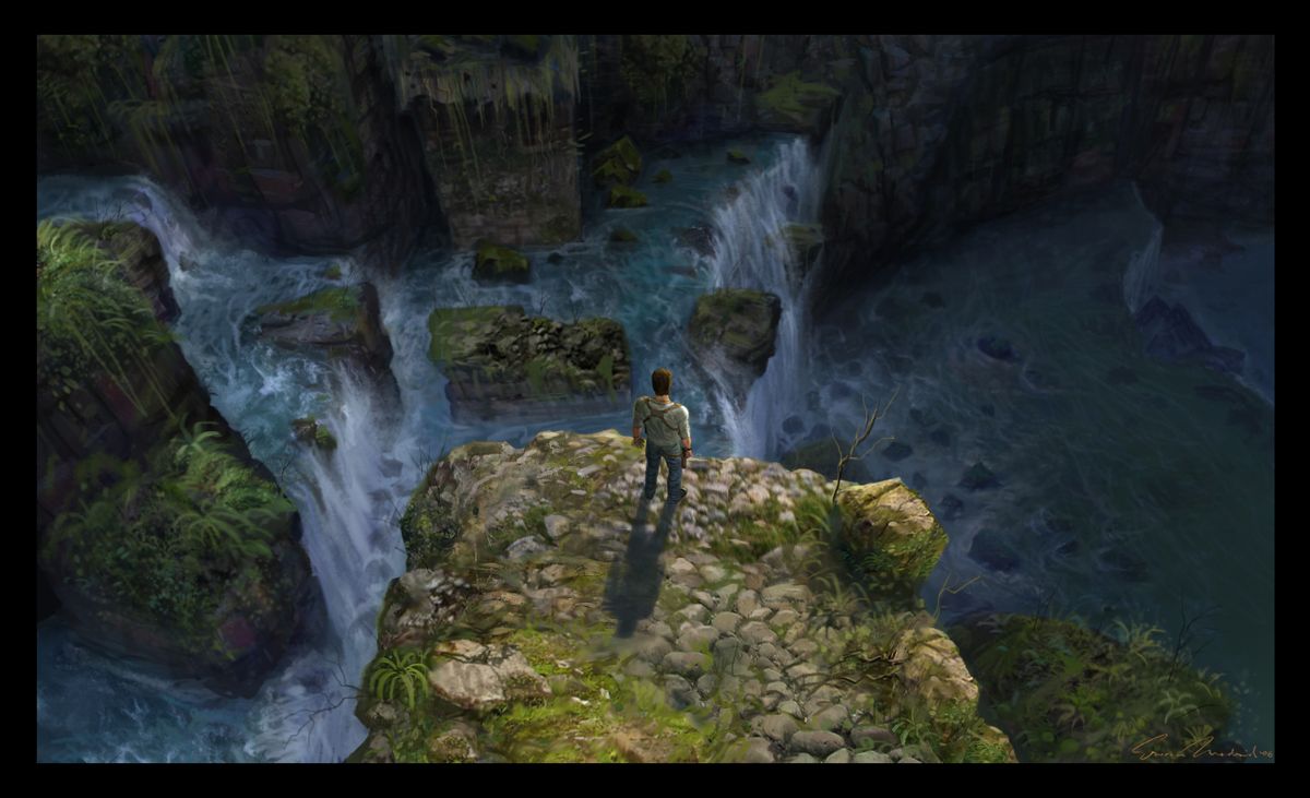 Uncharted: Drake's Fortune Concept Art (Uncharted: Drake's Fortune Press Disc): Waterfalls
