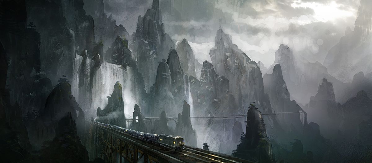 Uncharted 2: Among Thieves Concept Art (Uncharted 2: Among Thieves Media Disc): Mountain railroad