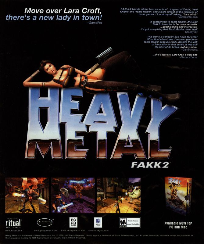Heavy Metal: F.A.K.K. 2 Magazine Advertisement (Magazine Advertisements): NextGen (United States), Issue 71 (November 2000)