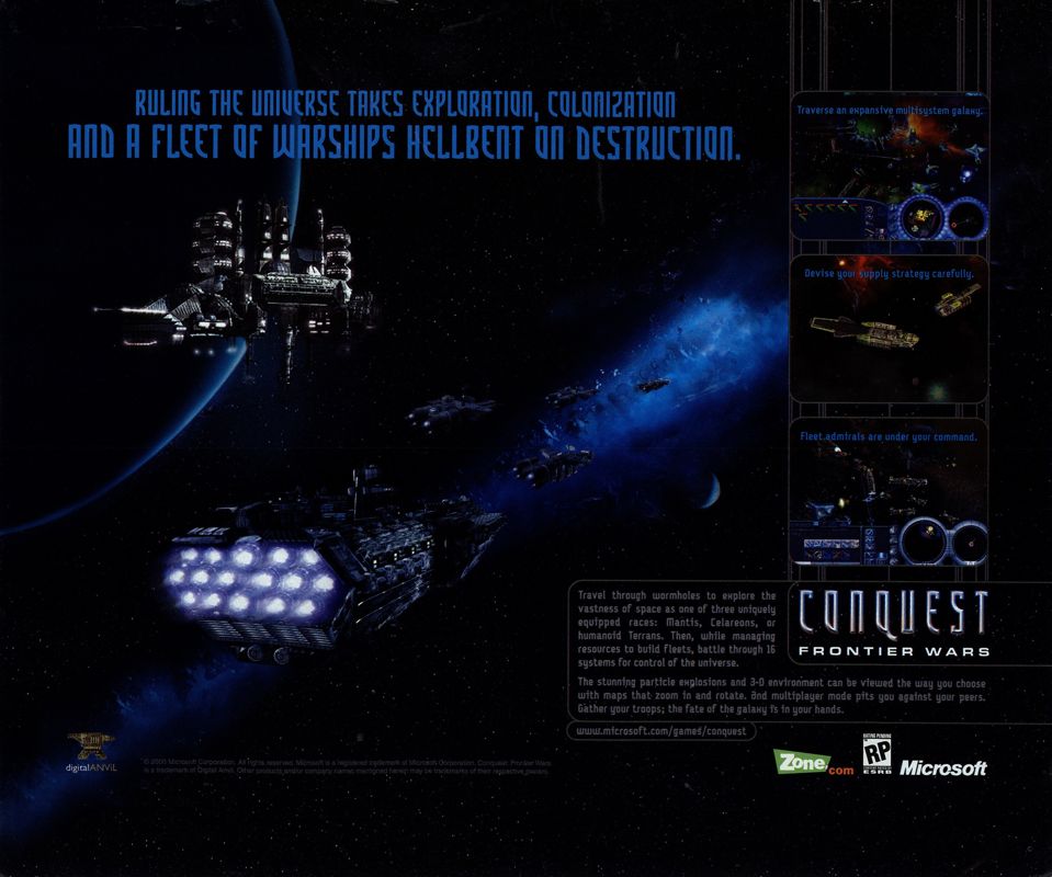 Conquest: Frontier Wars Magazine Advertisement (Magazine Advertisements): NextGen (United States), Issue 71 (November 2000)