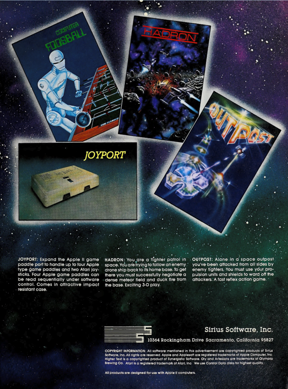 Hadron Magazine Advertisement (Magazine Advertisements): Softalk (U.S.A.), Volume 2 Number 5 (January 1982)