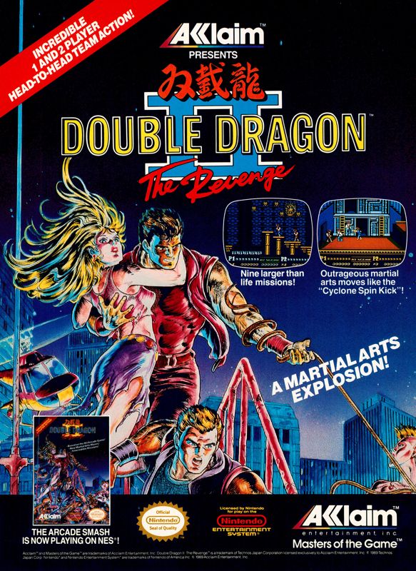 Double Dragon II: The Revenge Magazine Advertisement (Magazine Advertisements): GamePro (United States), Issue 007 (February 1990)