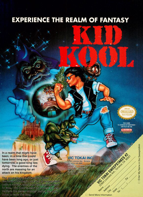 Kid Kool and the Quest for the Seven Wonder Herbs Magazine Advertisement (Magazine Advertisements): GamePro (United States), Issue 007 (February 1990)