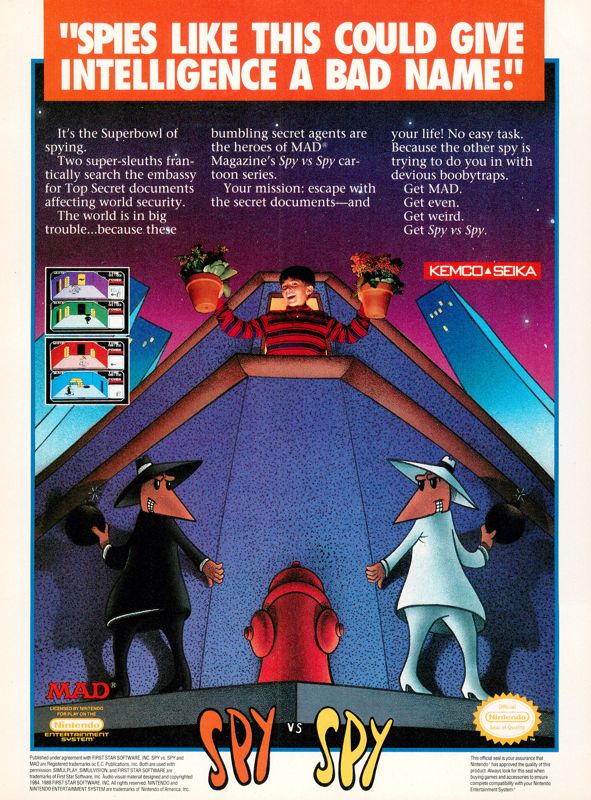 Spy vs Spy Magazine Advertisement (Magazine Advertisements): GamePro (United States), Issue 008 (March 1990)