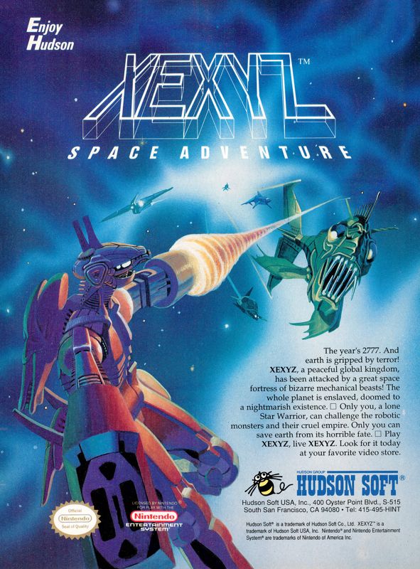 Xexyz Magazine Advertisement (Magazine Advertisements): GamePro (United States), Issue 008 (March 1990)