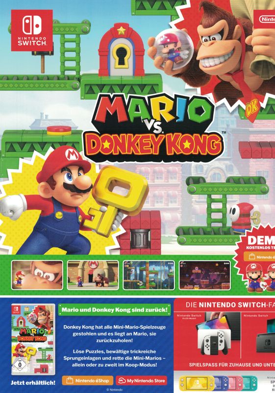 Mario vs. Donkey Kong Magazine Advertisement (Magazine Advertisements): Retro Gamer (Germany), Issue 2/2024
