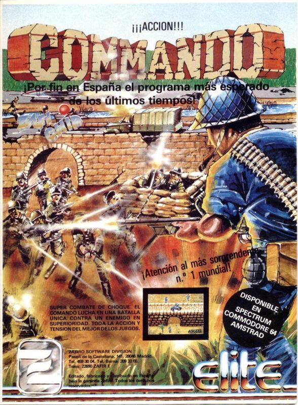 Commando Magazine Advertisement (Magazine Advertisements): Micromania (Spain), Issue 7 (December 1985) Page 23