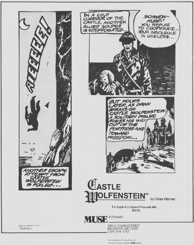 Castle Wolfenstein Magazine Advertisement (Magazine Advertisements): Computer Gaming World (USA), Vol. 2 Number 2 (January - February 1982)