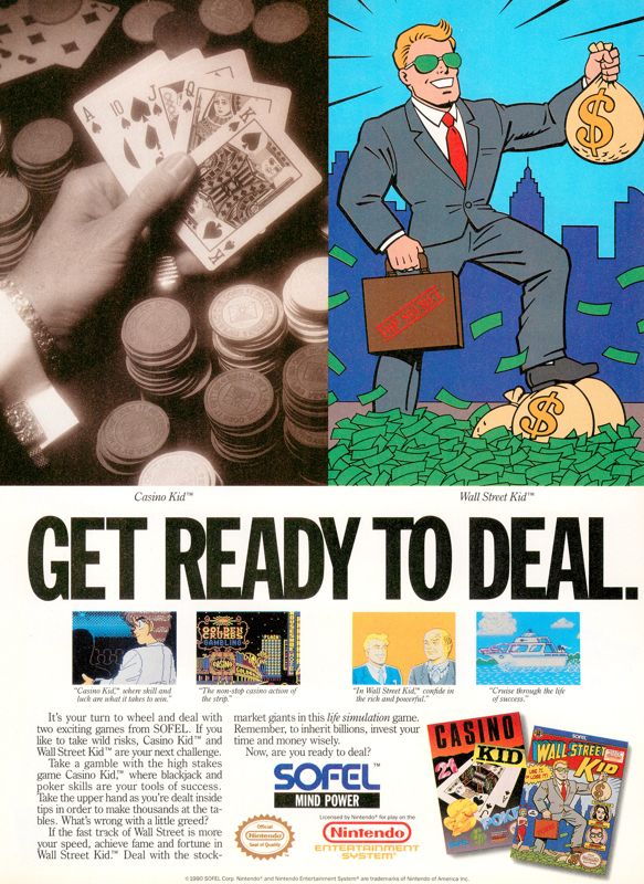 Wall Street Kid Magazine Advertisement (Magazine Advertisements): GamePro (United States), Issue 009 (April 1990)