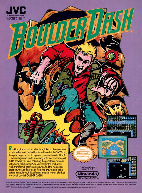 Boulder Dash Magazine Advertisement (Magazine Advertisements): GamePro (United States), Issue 011 (June 1990)