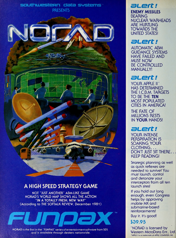 Norad Magazine Advertisement (Magazine Advertisements): Softalk (U.S.A.), Volume 2 Number 7 (March 1982)
