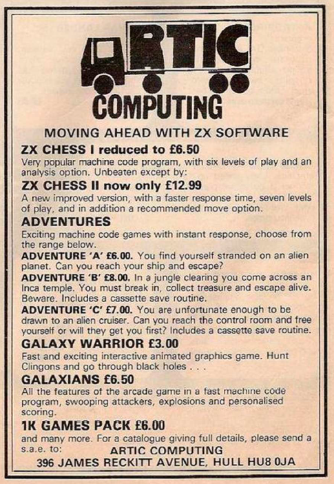 Adventure A Magazine Advertisement (Magazine Advertisements): Your Computer (United Kingdom), Volume 2 Number 3 (March 1982)