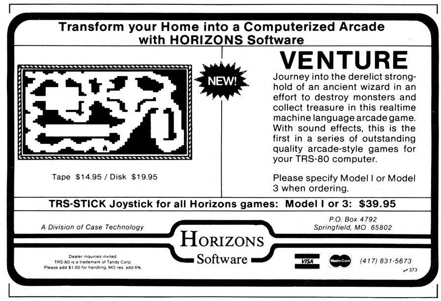 Venture Magazine Advertisement (Magazine Advertisements): 80 Microcomputing (U.S.A.), Issue 28 (April 1982)