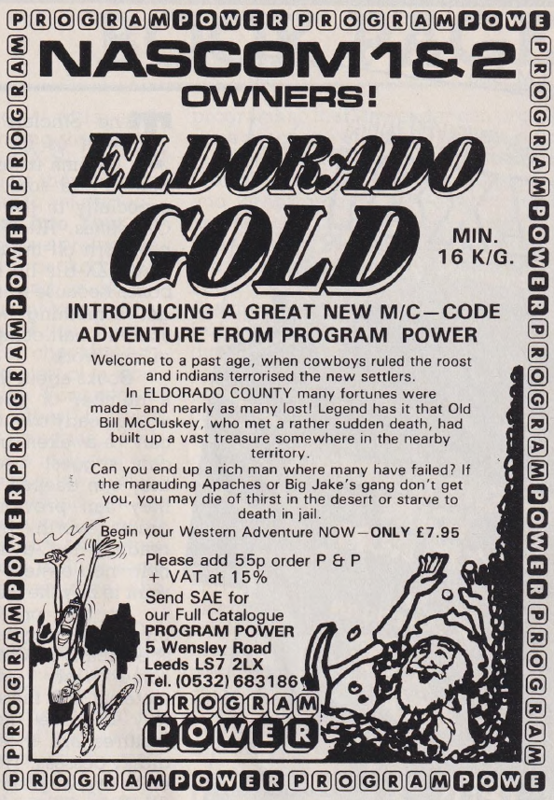 Eldorado Gold Magazine Advertisement (Magazine Advertisements): Computing Today (United Kingdom), Volume 4 Issue 3 (May 1982)