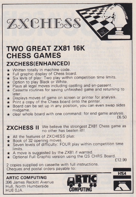 ZX Chess II Magazine Advertisement (Magazine Advertisements): Computing Today (United Kingdom), Volume 4 Issue 3 (May 1982)