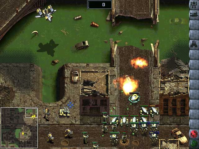 KKND2: Krossfire Screenshot (Beam International website, 1998): Whatever that enemy was, it's toast now! Aerial support is incoming.