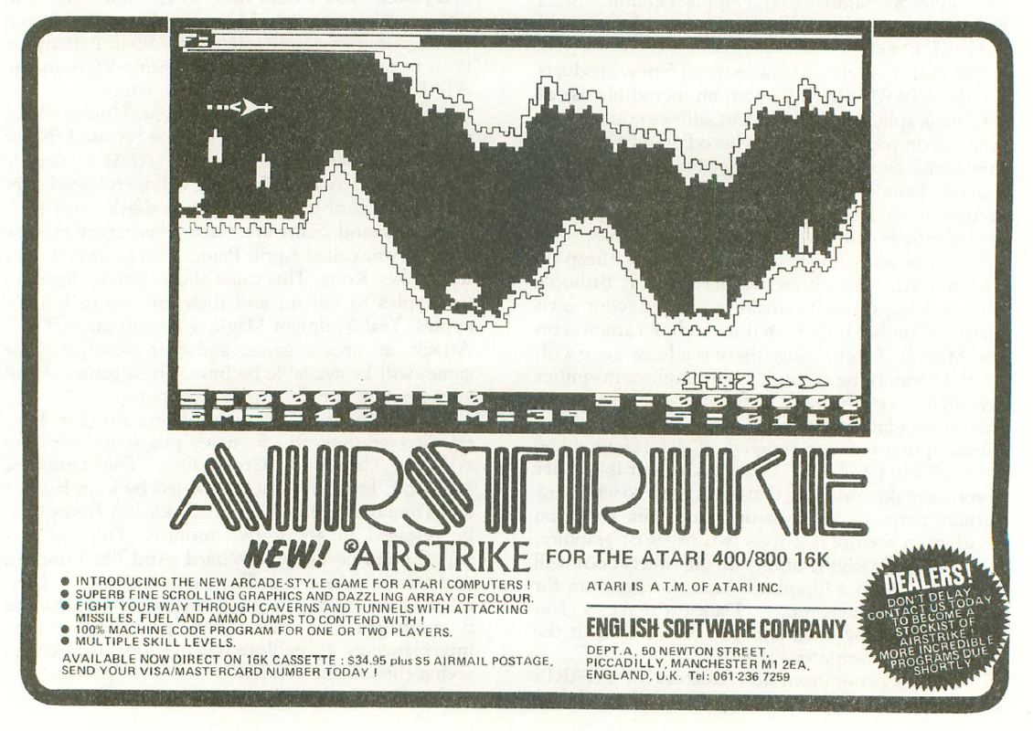 Airstrike Magazine Advertisement (Magazine Advertisements): A.N.A.L.O.G. (U.S.A.), Number 6 (May 1982)